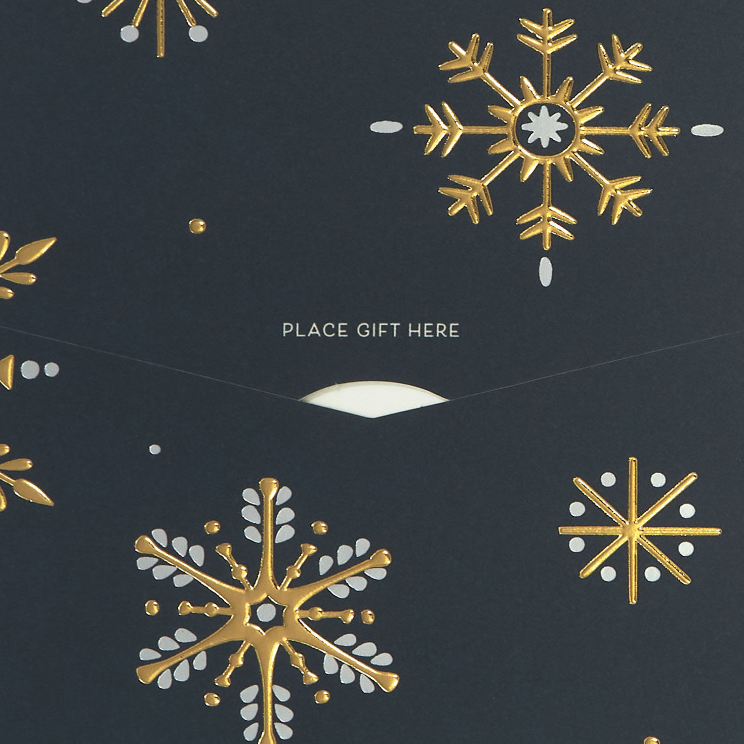 Gold and Silver Snowflakes on Black Christmas Money Holder Sentiment image number 2