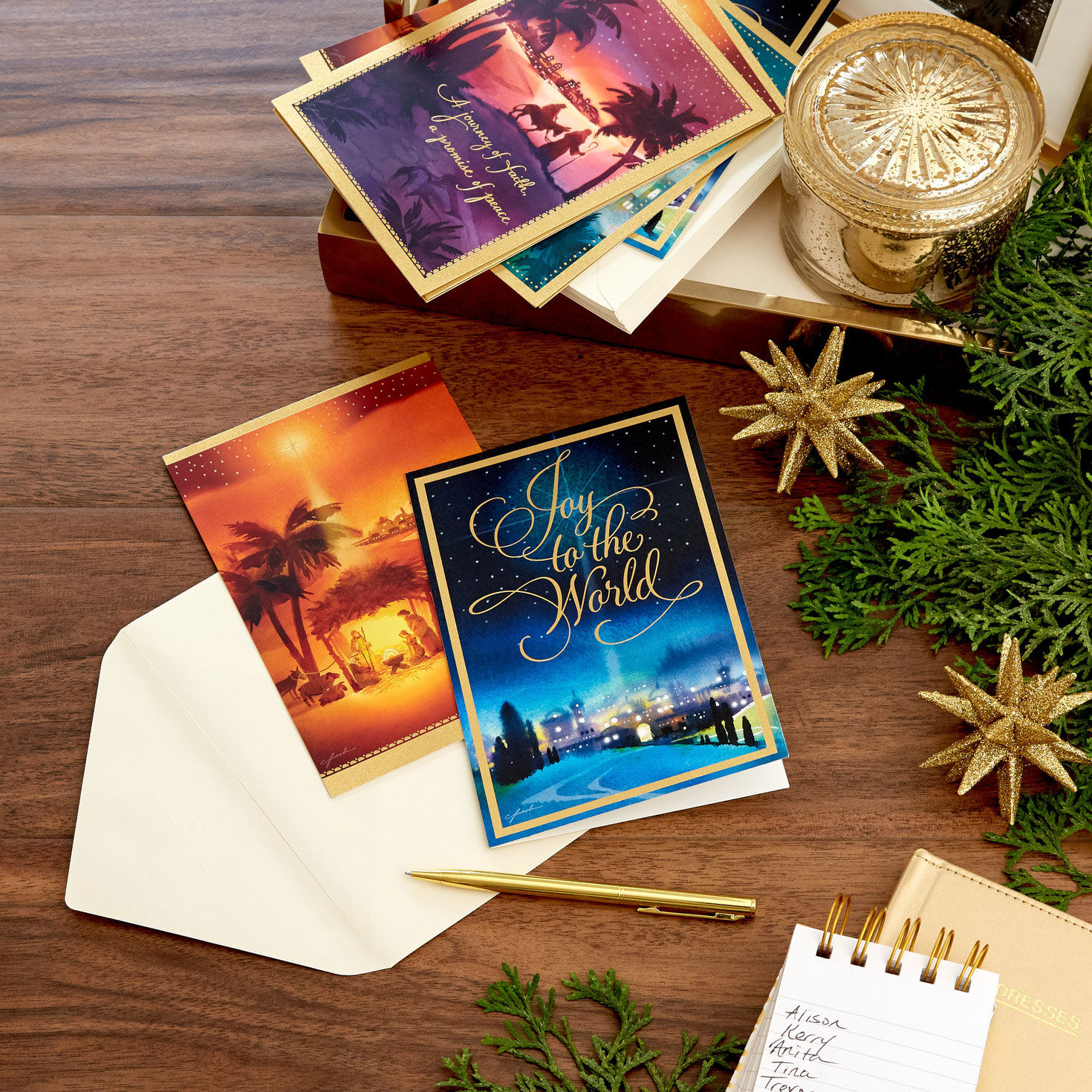 Vivid Bethlehem Boxed Christmas Cards Bulk Pack in use image number 7