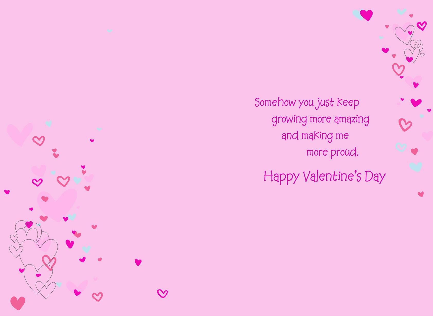 Girl With Hearts Valentine's Day Card for Young Girl