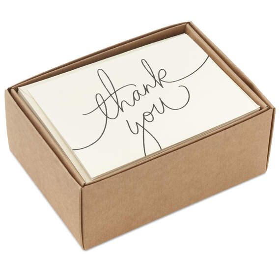 Black Script Bulk Boxed Blank Thank-You Notes, Pack of 40, , large image number 4