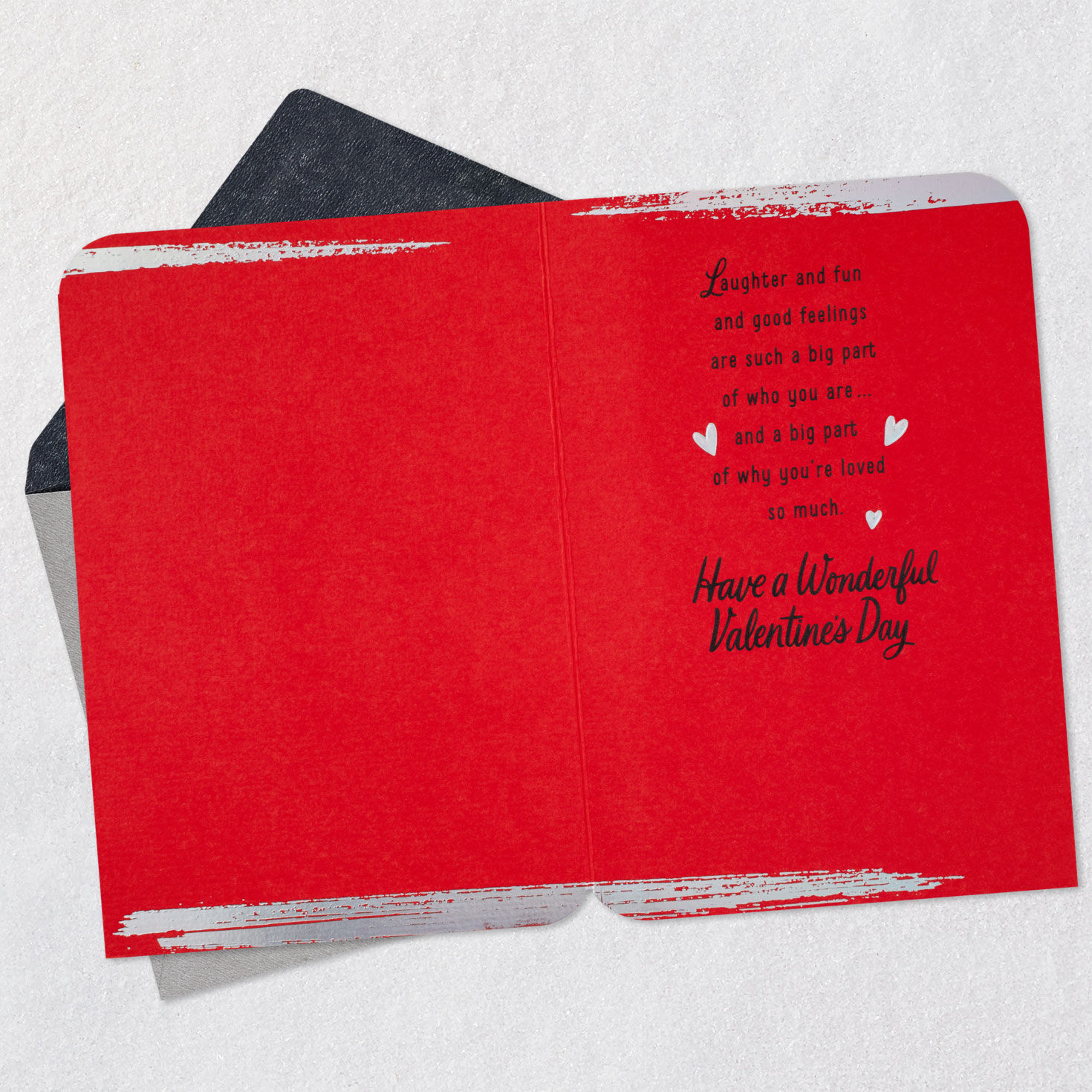 Lettering and Hearts Son Valentine's Day Card Open card with envelope image number 3