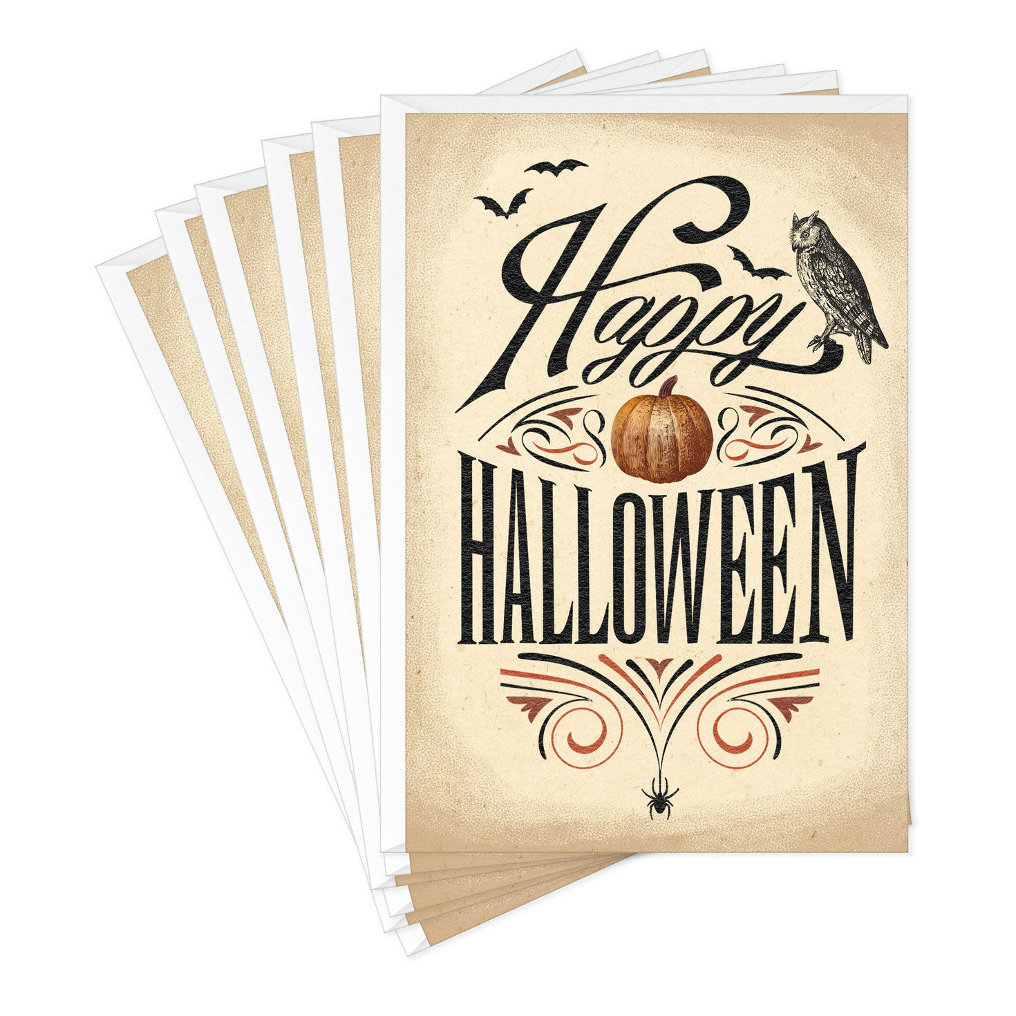 Vintage Spooky Sign Halloween Cards, Pack of 6