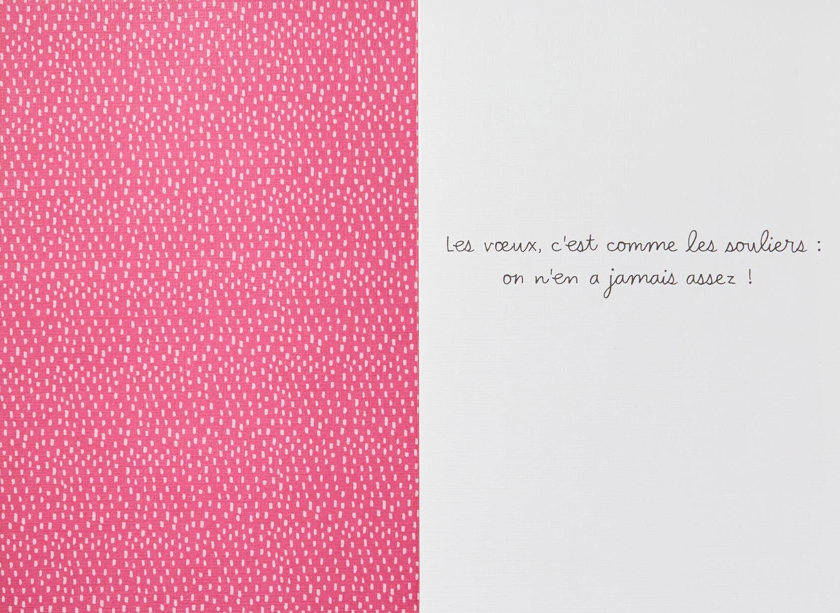 Wishes Are Like Shoes French-Language Birthday Card