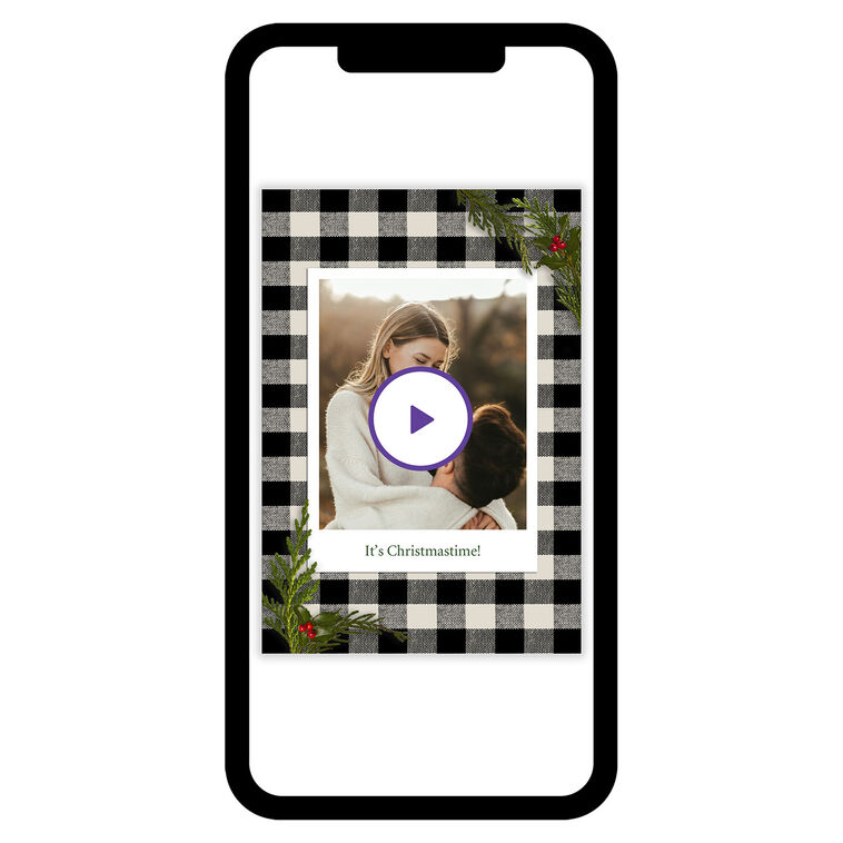 Buffalo Plaid Frame Christmas eCard
