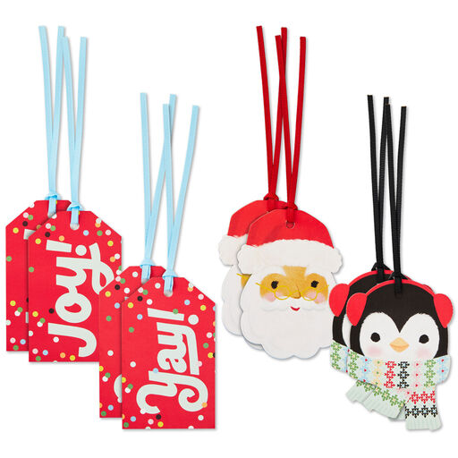 Colorful and Cute Christmas Gift Tags, Pack of 8, 