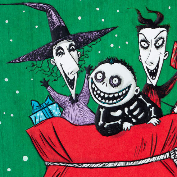 Disney Tim Burton's The Nightmare Before Christmas Ghoulish Christmas Card, , large image number 4