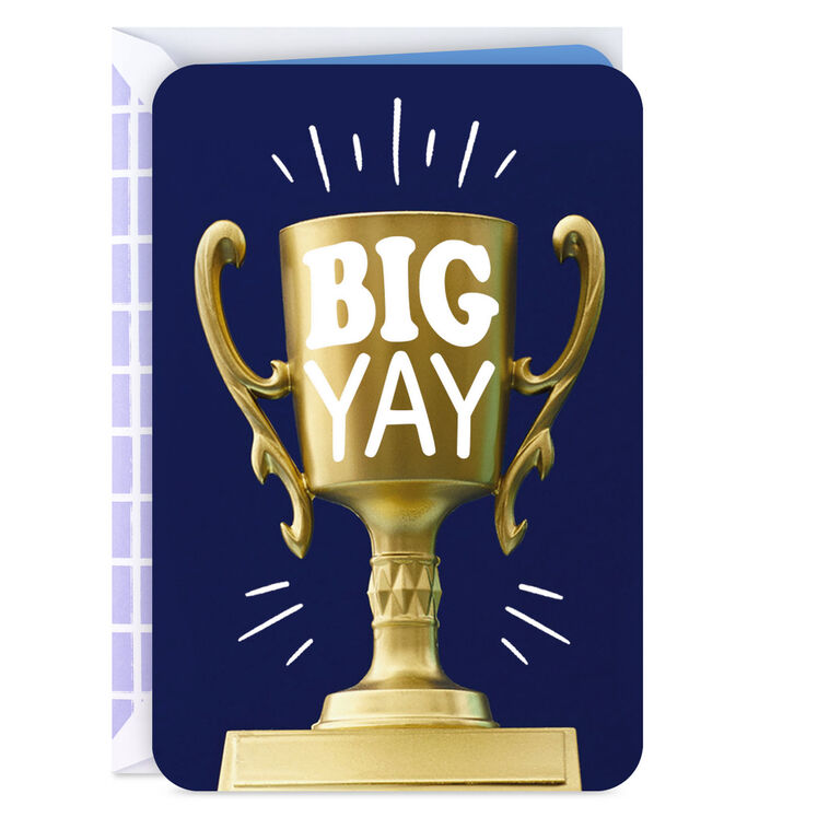 Big Yay Gold Trophy Congratulations Card