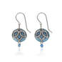 Silver Forest Silver-Tone Lotus Flower on Blue Disc Drop Earrings, , large image number 1