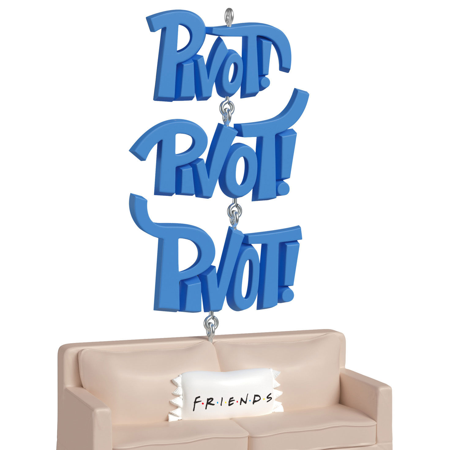 Friends Pivot Couch Keepsake Ornament upclose view image number 5