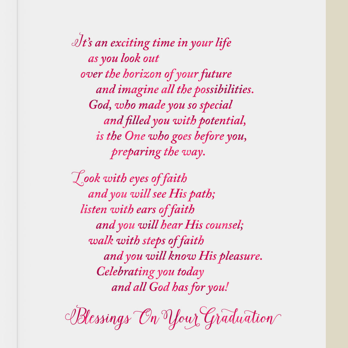 Celebrating You Religious Graduation Card for Granddaughter - Greeting