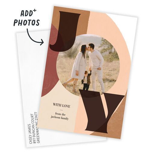 Modern Boho Joy Flat Holiday Photo Card, 