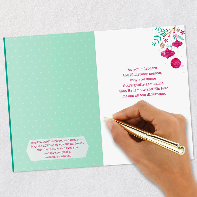White Dove With Branch Religious Christmas Card signing card image number 7