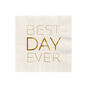 Ivory "Best Day Ever" Cocktail Napkins, Set of 16, , large image number 1