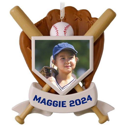 America's Pastime Personalized Baseball Photo Ornament, 