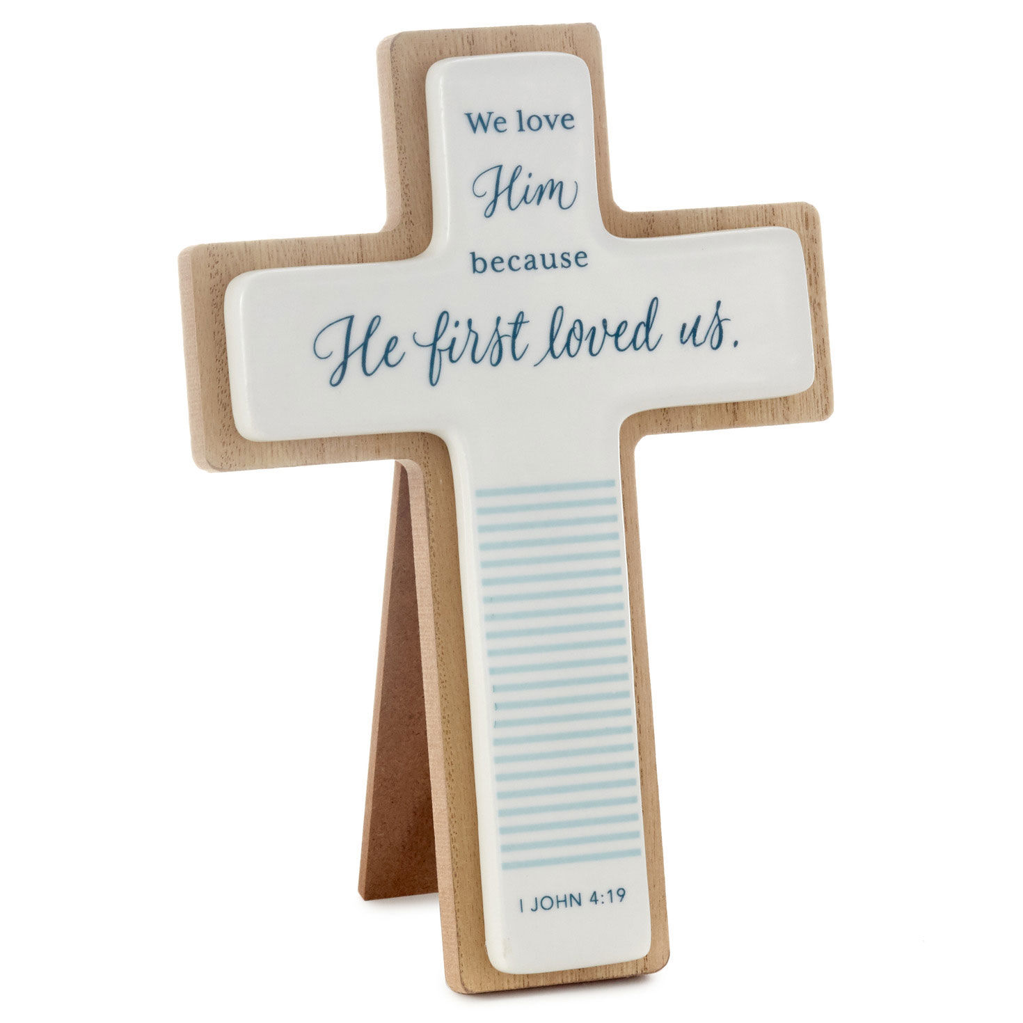 DaySpring Wood and Ceramic Cross With Scripture