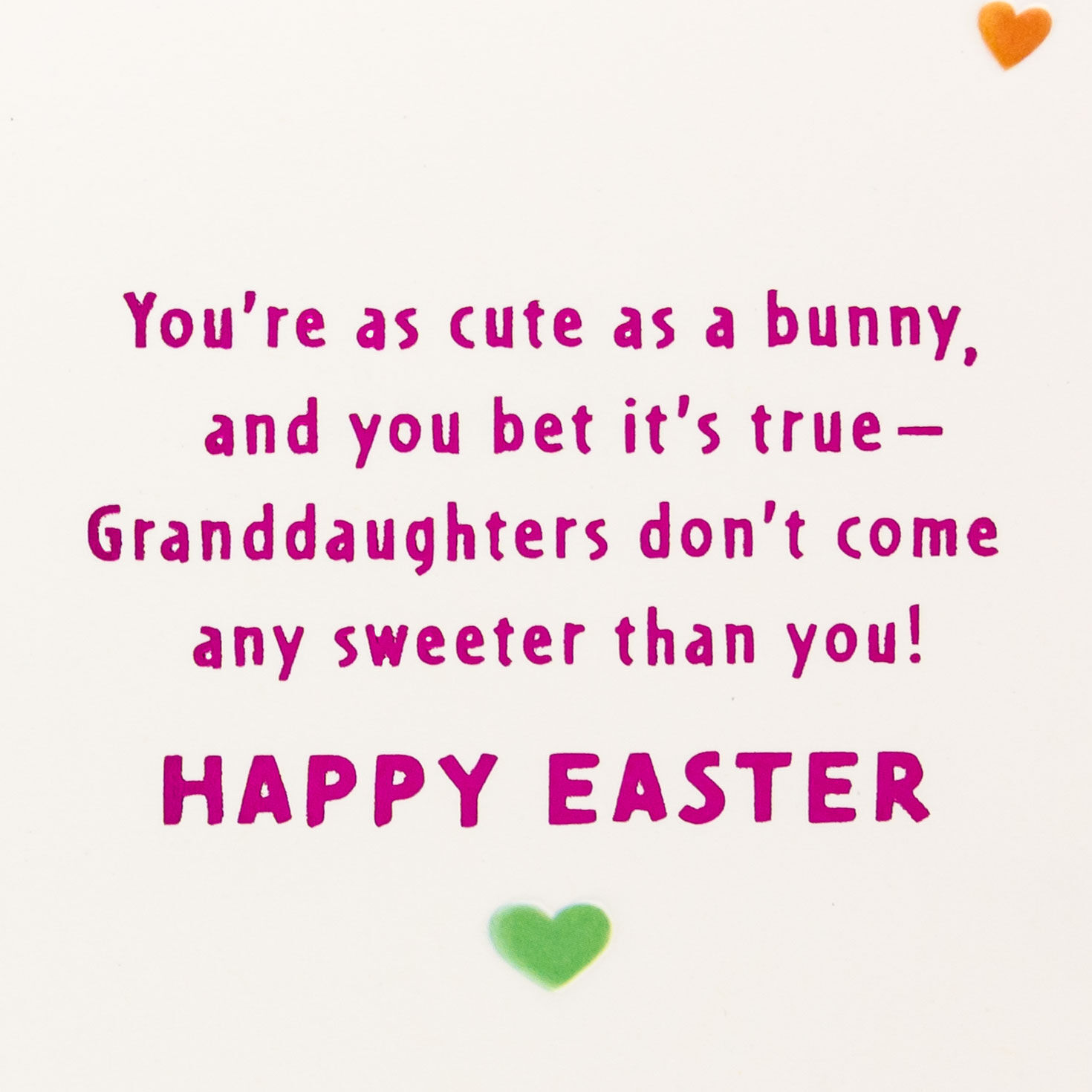 Gray Bunny on Yellow Easter Card for Granddaughter Sentiment image number 2