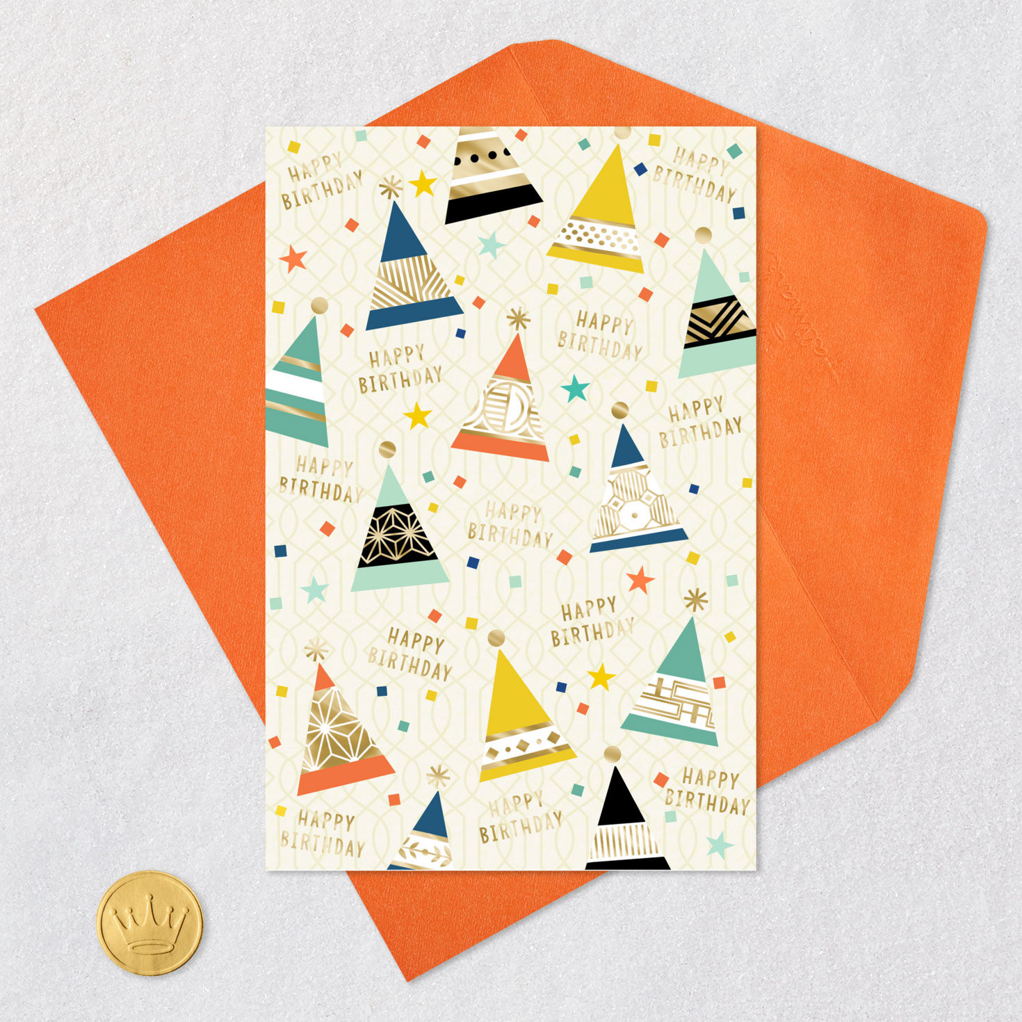 Party Hats Birthday Card, , large image number 5