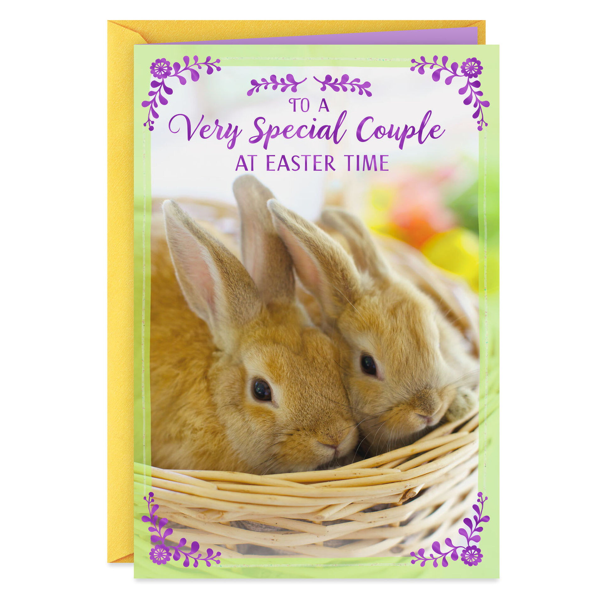 Two Bunnies in Basket Easter Card for Couple Greeting Cards Hallmark