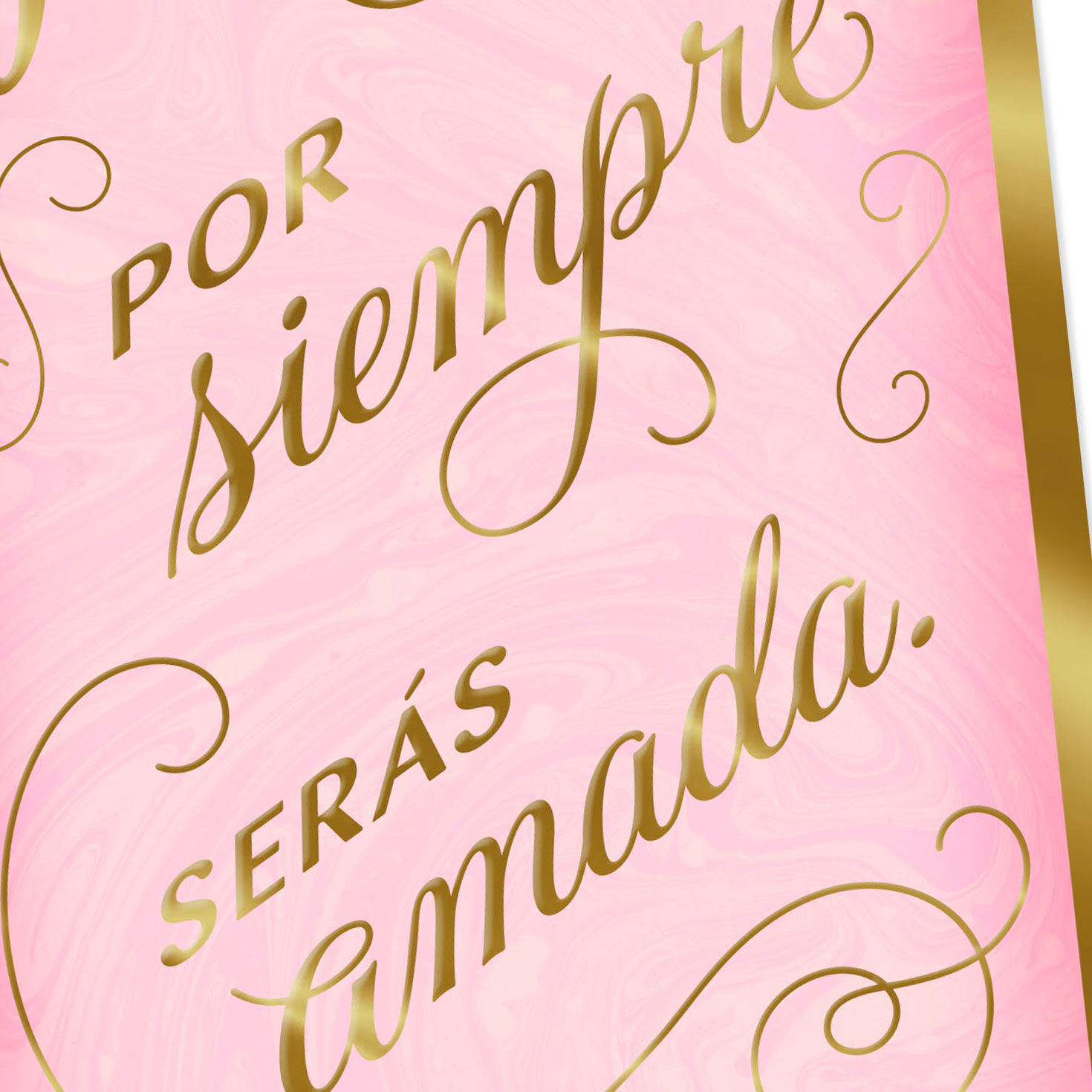 Gold Script on Pink Spanish Mother's Day Card for Mom card front detail image number 4