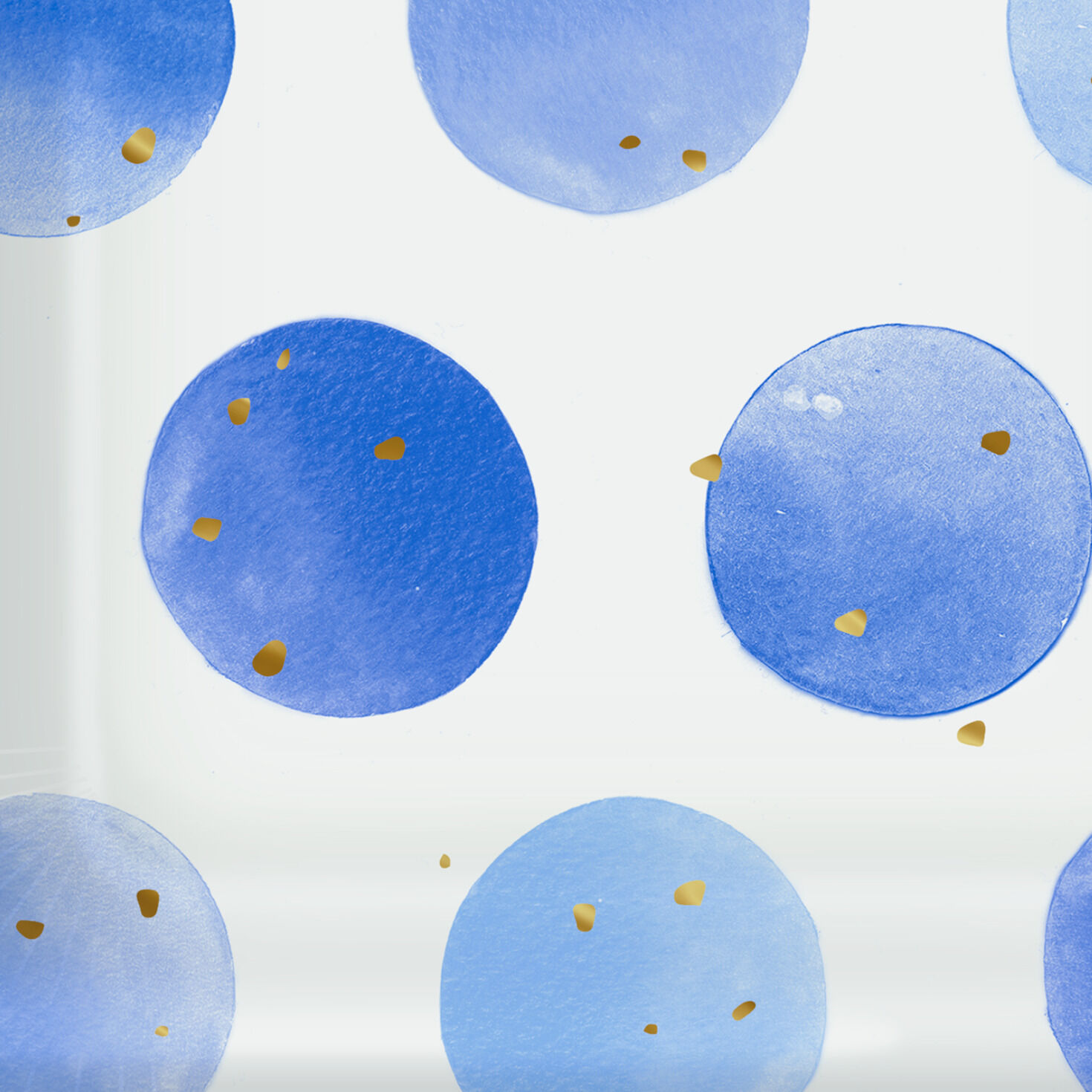 Blue Watercolor Dots Dessert Plates, Pack of 8, , large image number 4
