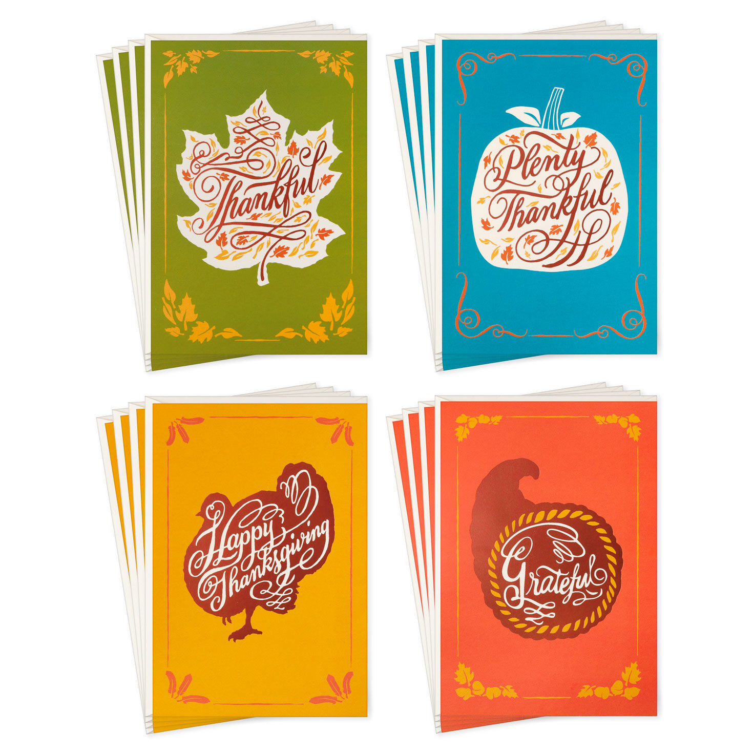 fall silhouettes thanksgiving cards