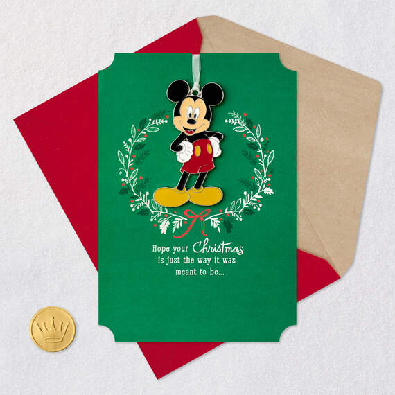 Disney Mickey Mouse Very Merry Christmas Card With Ornament, , large image number 6