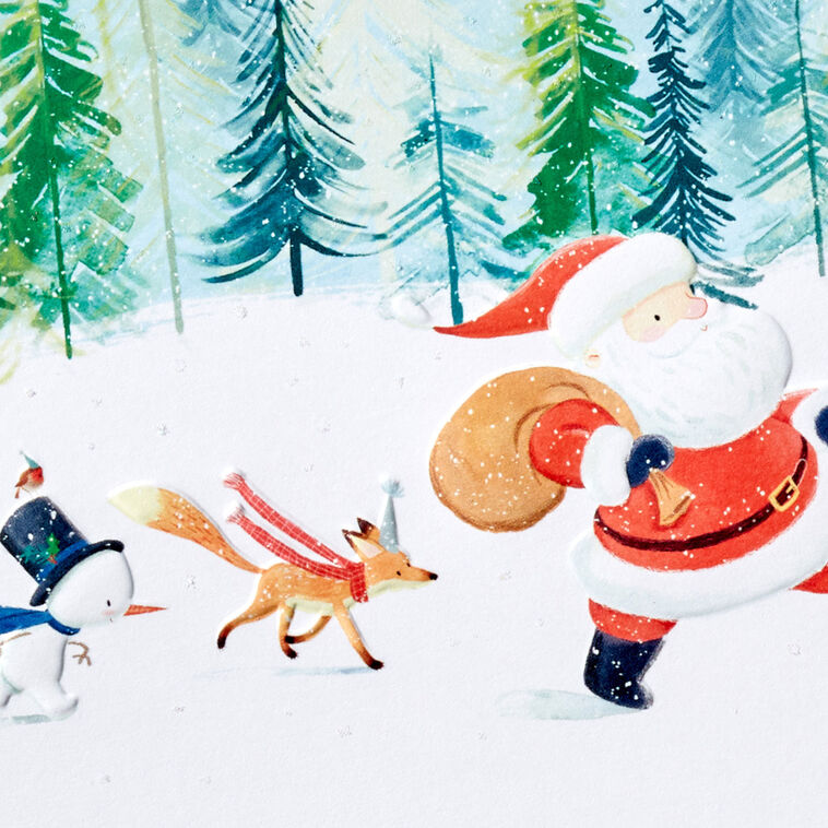 Santa Friends in Snow Boxed Christmas Cards Pack  Cover Detail image number 5