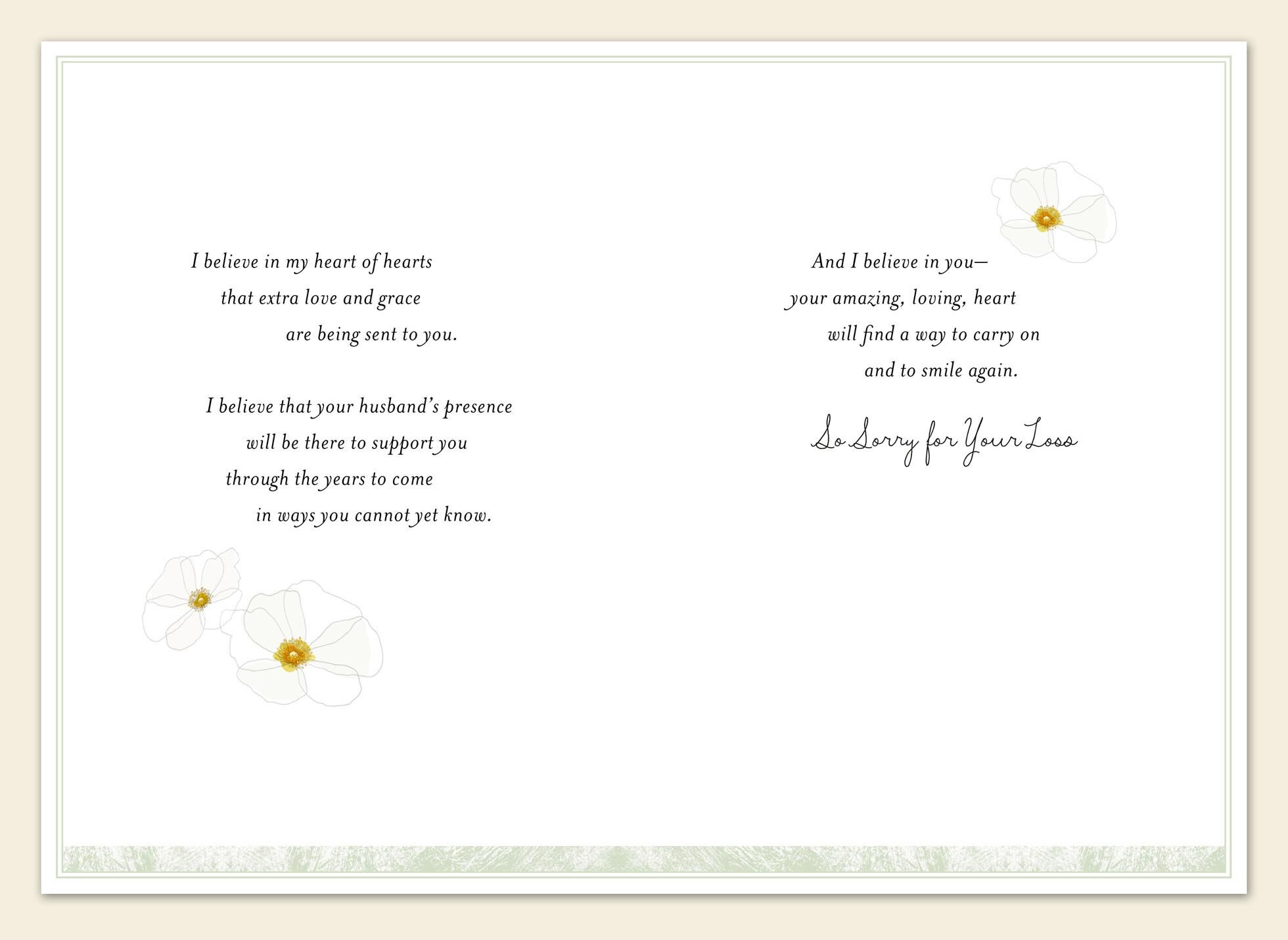 Love and Grace Sympathy Card for Loss of Husband