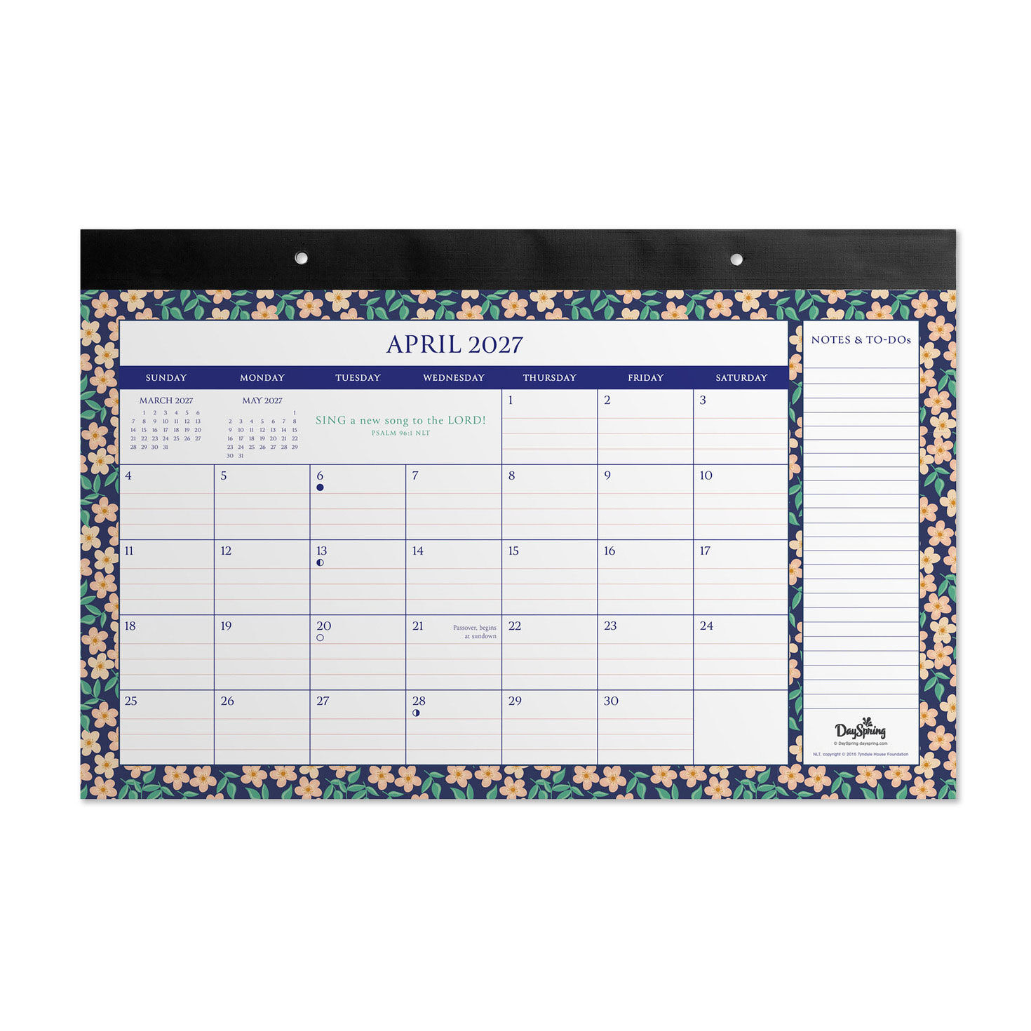 Bright Floral Pattern 2027 Desk Pad Calendar inside page image number 2
