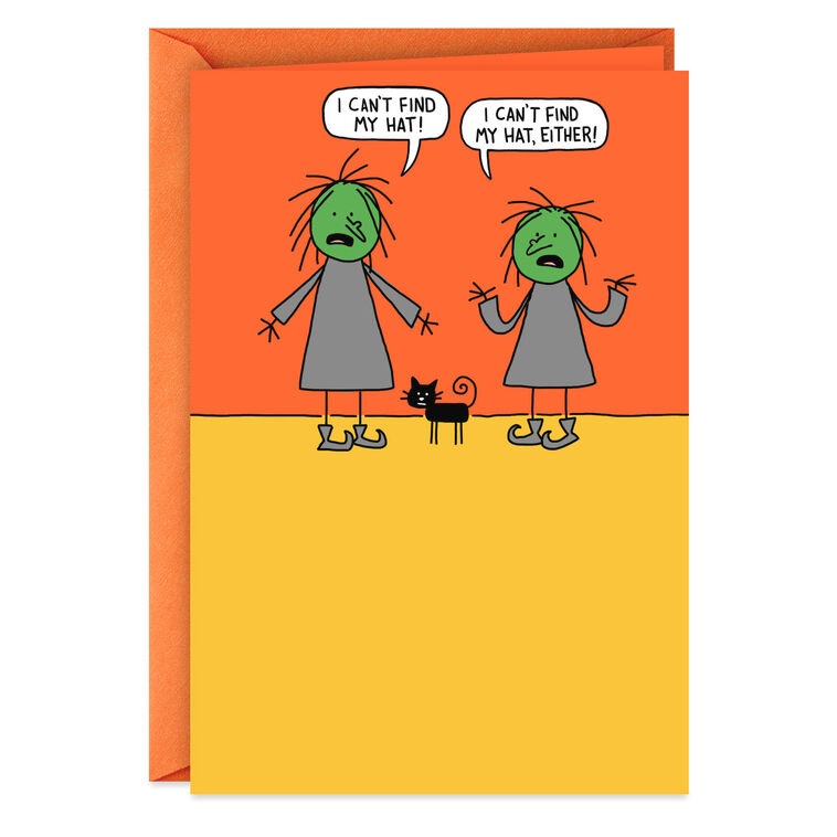 Pointy Witch Hats Funny Halloween Card