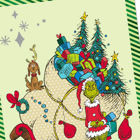 Dr. Seuss™ Grinch With Sleigh Money Holder Christmas Card, , large image number 4