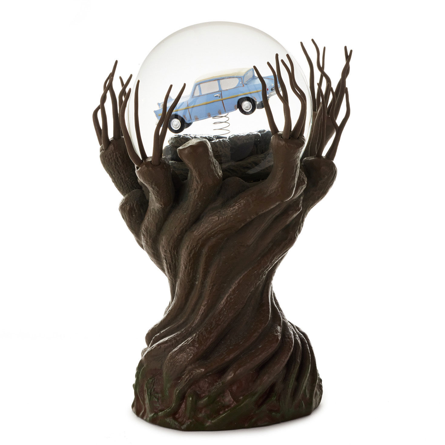 Harry Potter Car in Whomping Willow Tree Snow Globe Back image number 3
