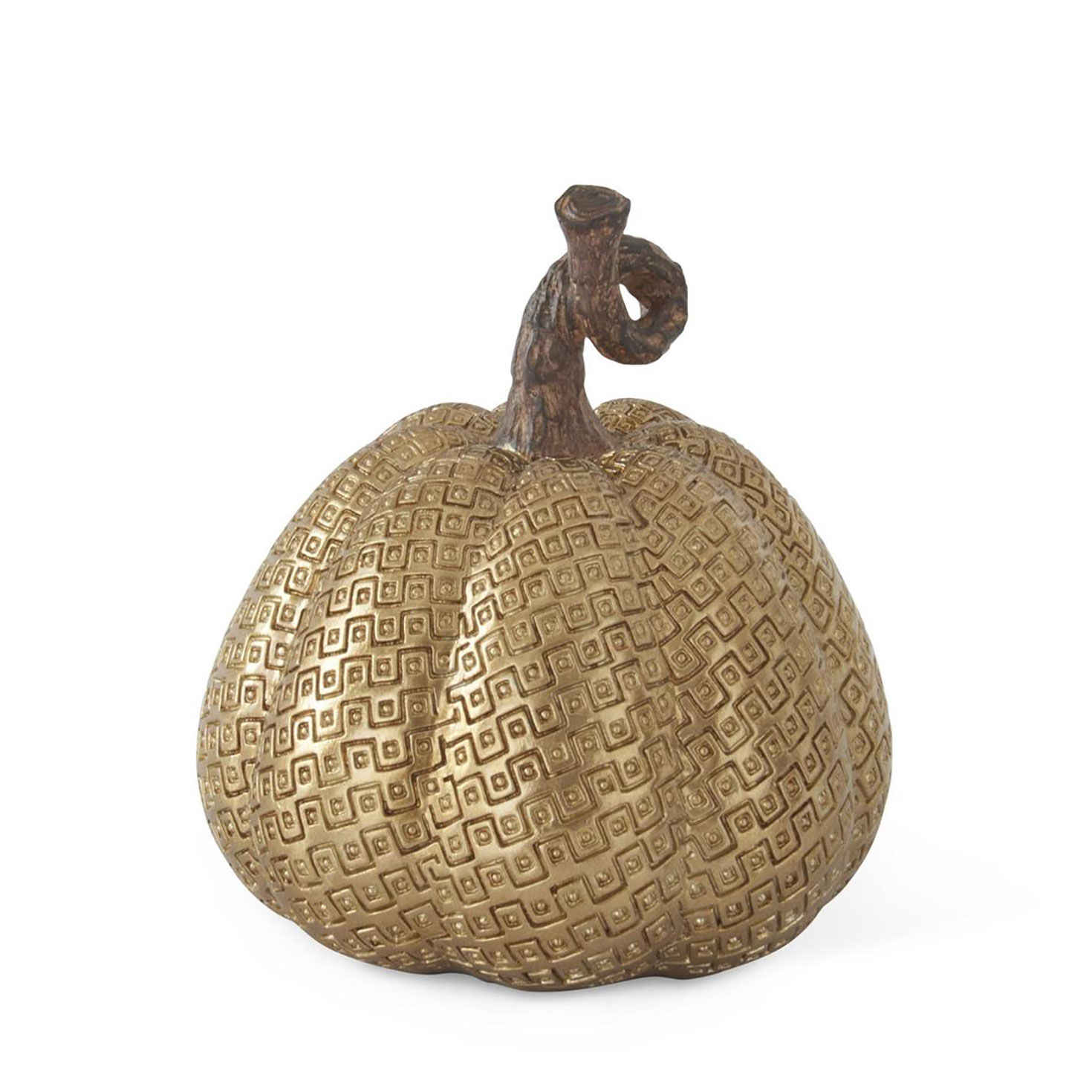 K&K Interiors Gold Embossed Pumpkin Decoration, 5.25"