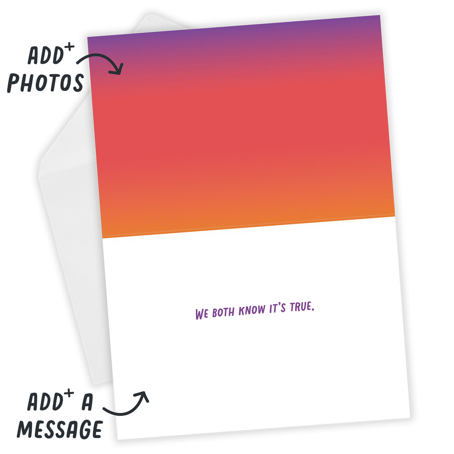 Bright Ombr&eacute; and Hearts Custom Mother's Day Card, , large image number 4