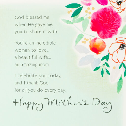 Sharing Life With You Religious Mother's Day Card for Wife, 