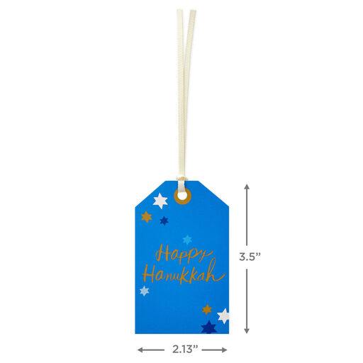 Blue and Gold 8-Pack Metallic Hanukkah Gift Tag Assortment, 