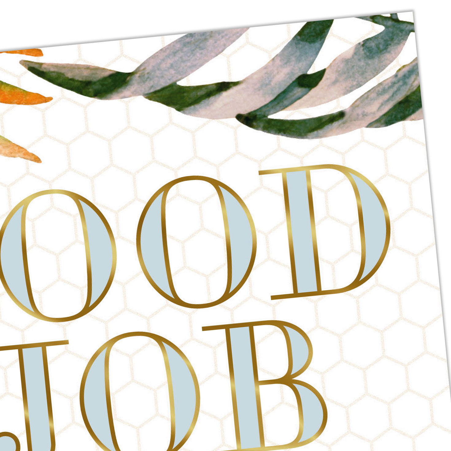 Watercolor Tropical Leaves Good Job Congrats Card Card Front Detail image number 4
