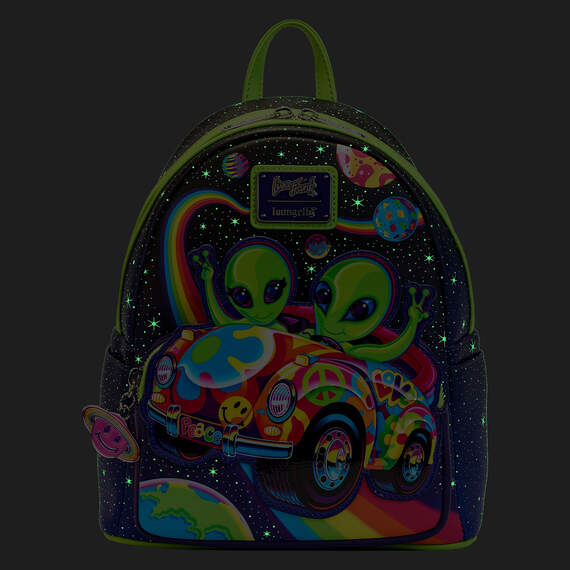 Loungefly Lisa Frank Cosmic Alien Ride Mini Glow Backpack, , large image number 6
