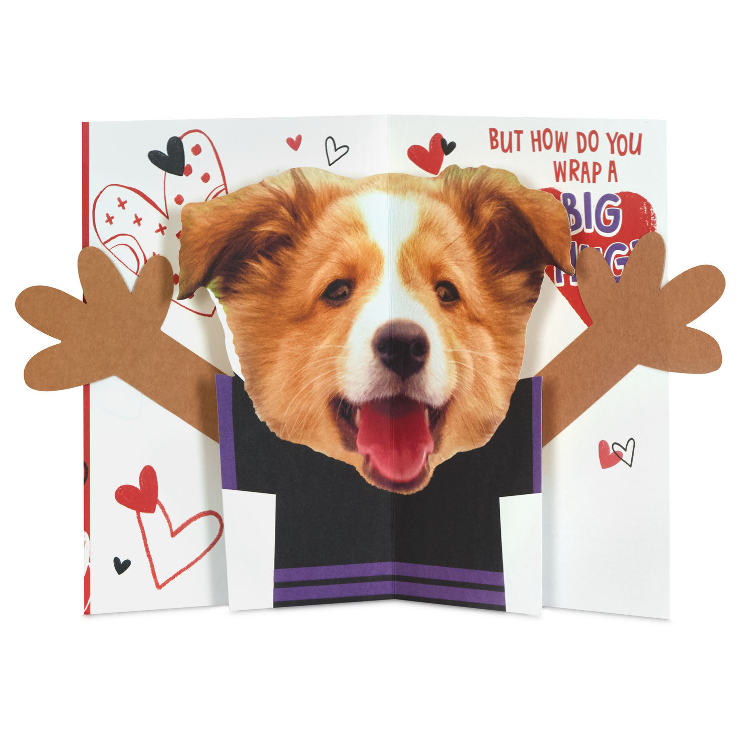 Hugging Dog Pop-Up Valentine's Day Card for Kids Sentiment image number 2