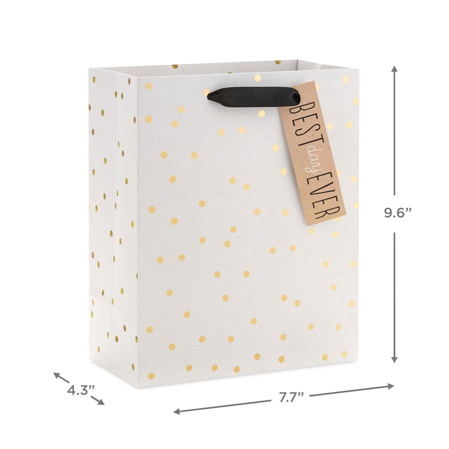 9.6" Ivory With Gold Dots Medium Gift Bag for only USD 3.99 | Hallmark