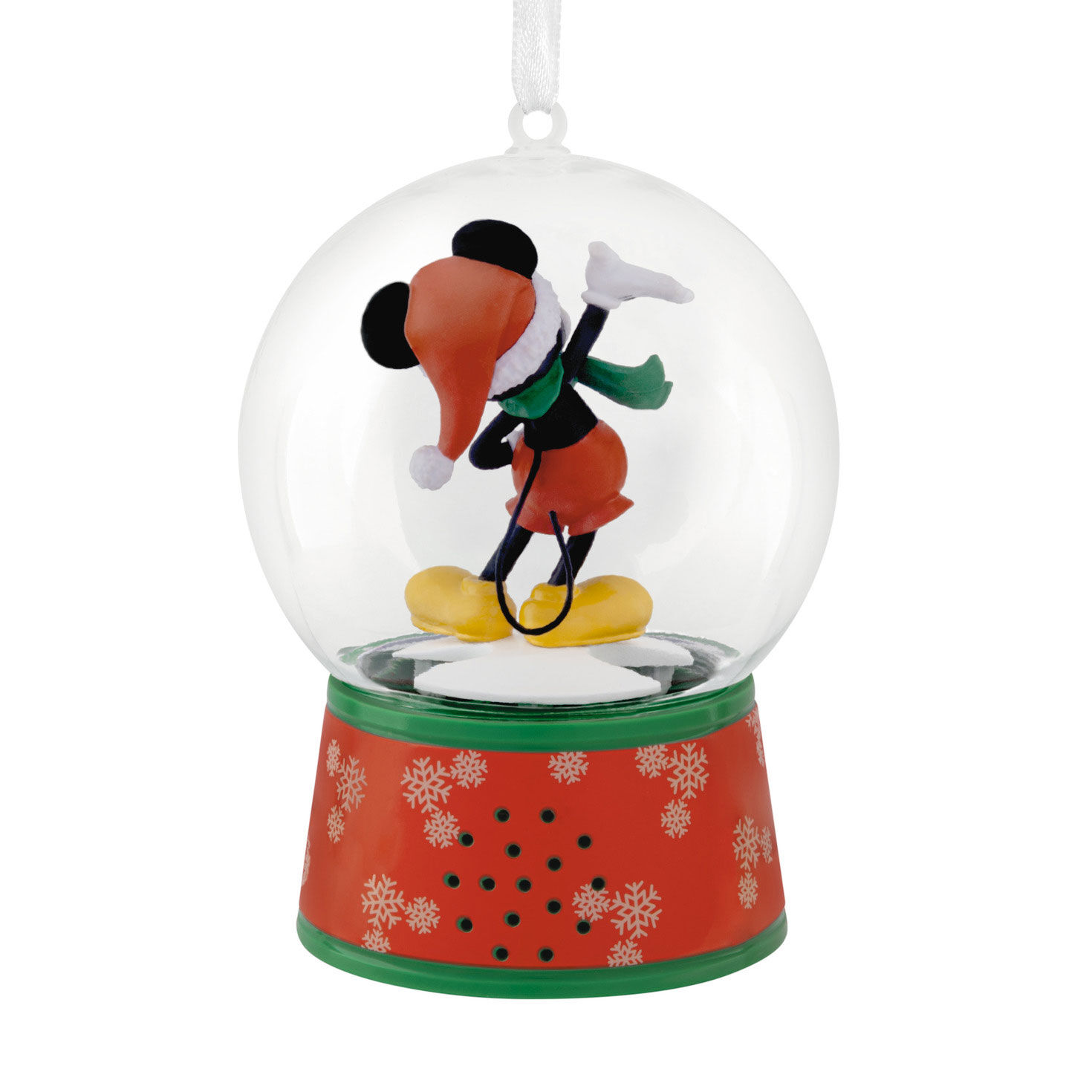Mickey Mouse Snow Globe Christmas Ornament back image number 6