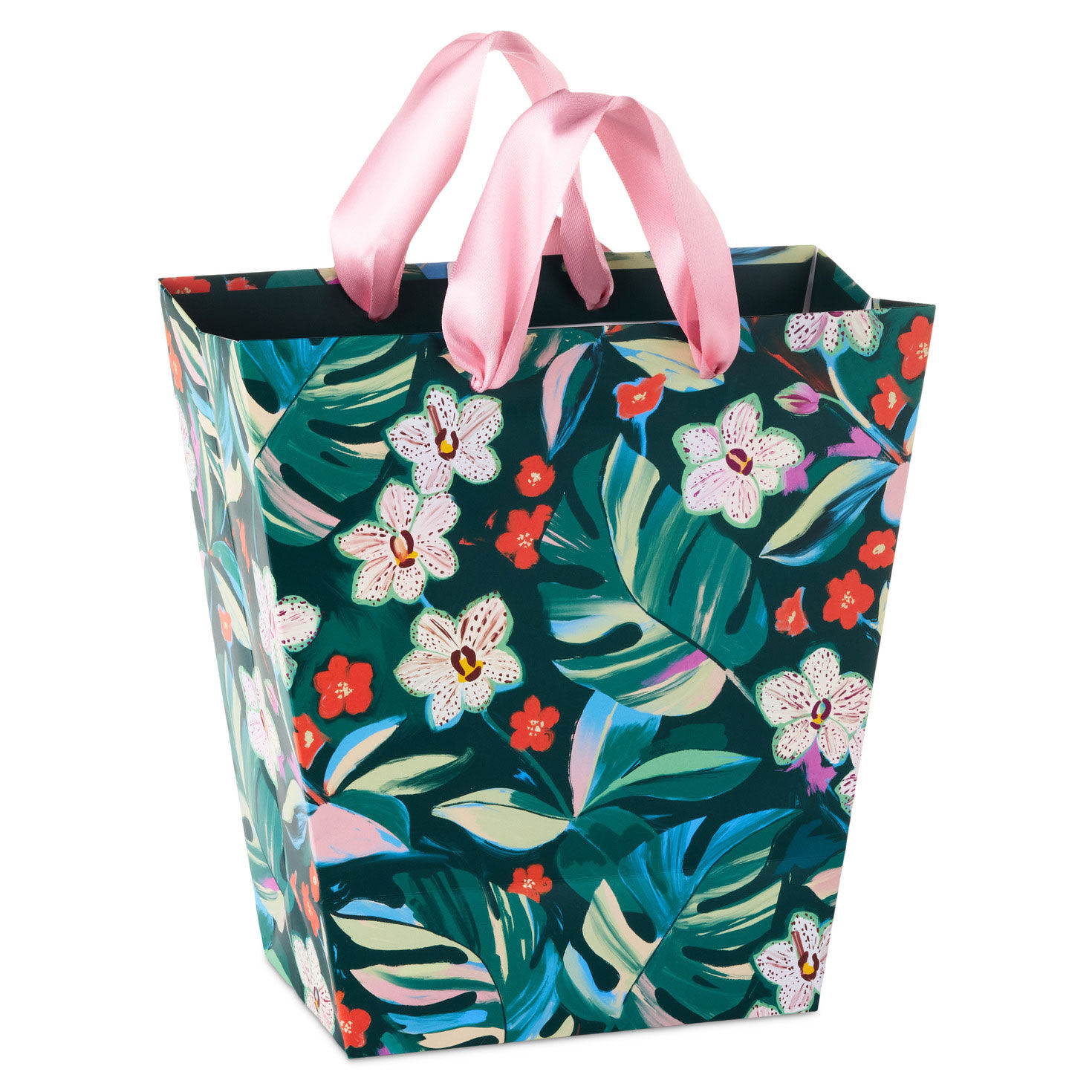 Basket-Shaped Medium Floral Gift Bag Back image number 6
