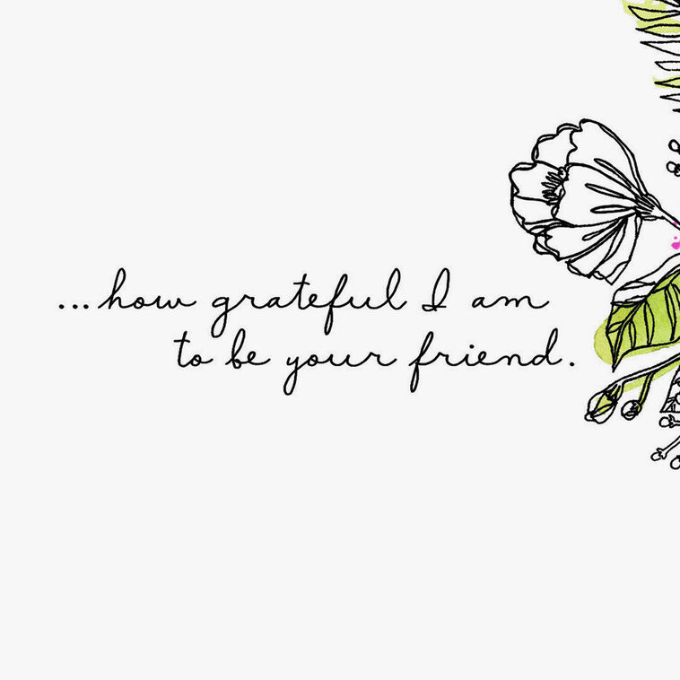 Watercolor Hummingbirds and Flowers Friendship Card Sentiment image number 2