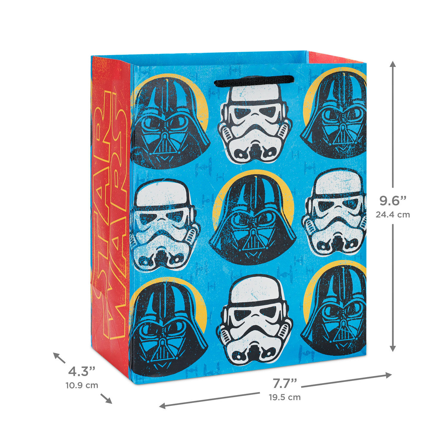 Darth Vader and Stormtrooper Helmets Medium Gift Bag Measurement image number 3