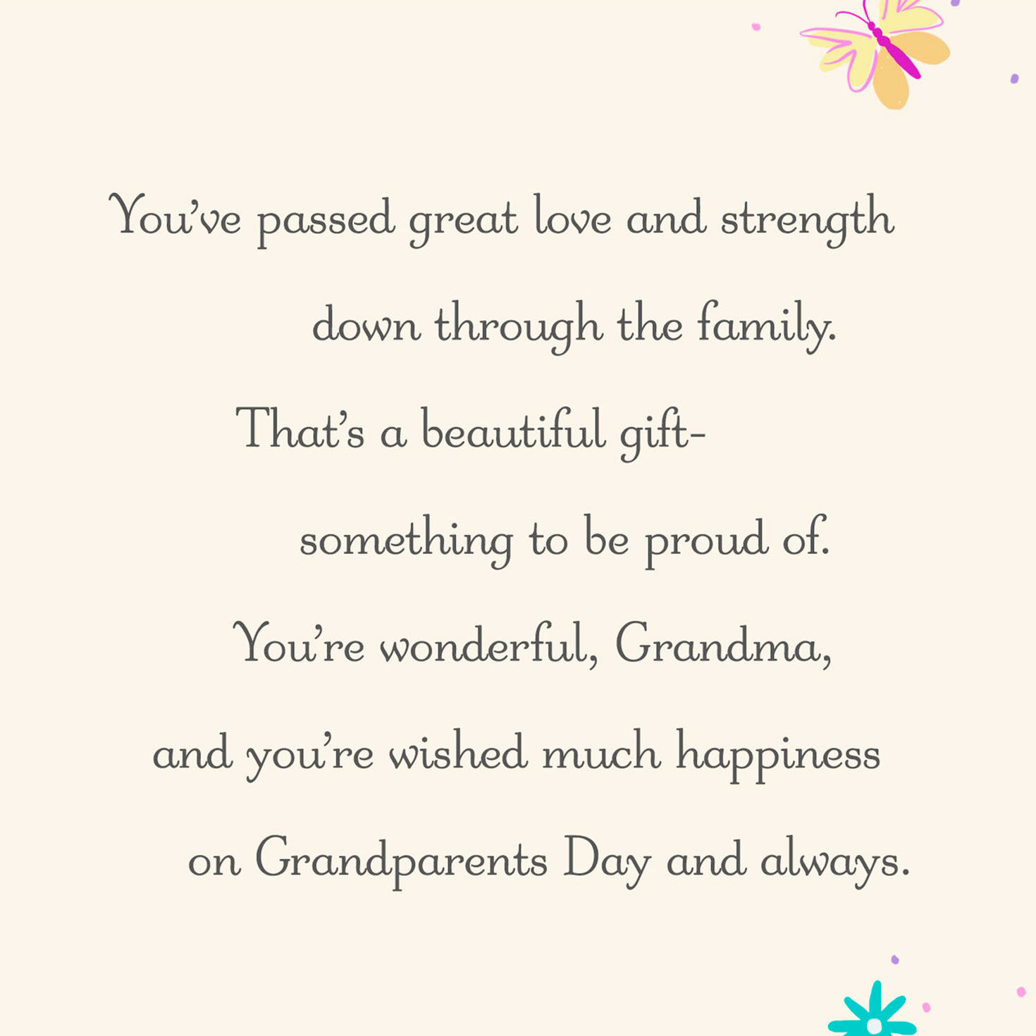 Heart-Shaped Flowers Grandparents Day Card for Grandma SENTIMENT image number 2