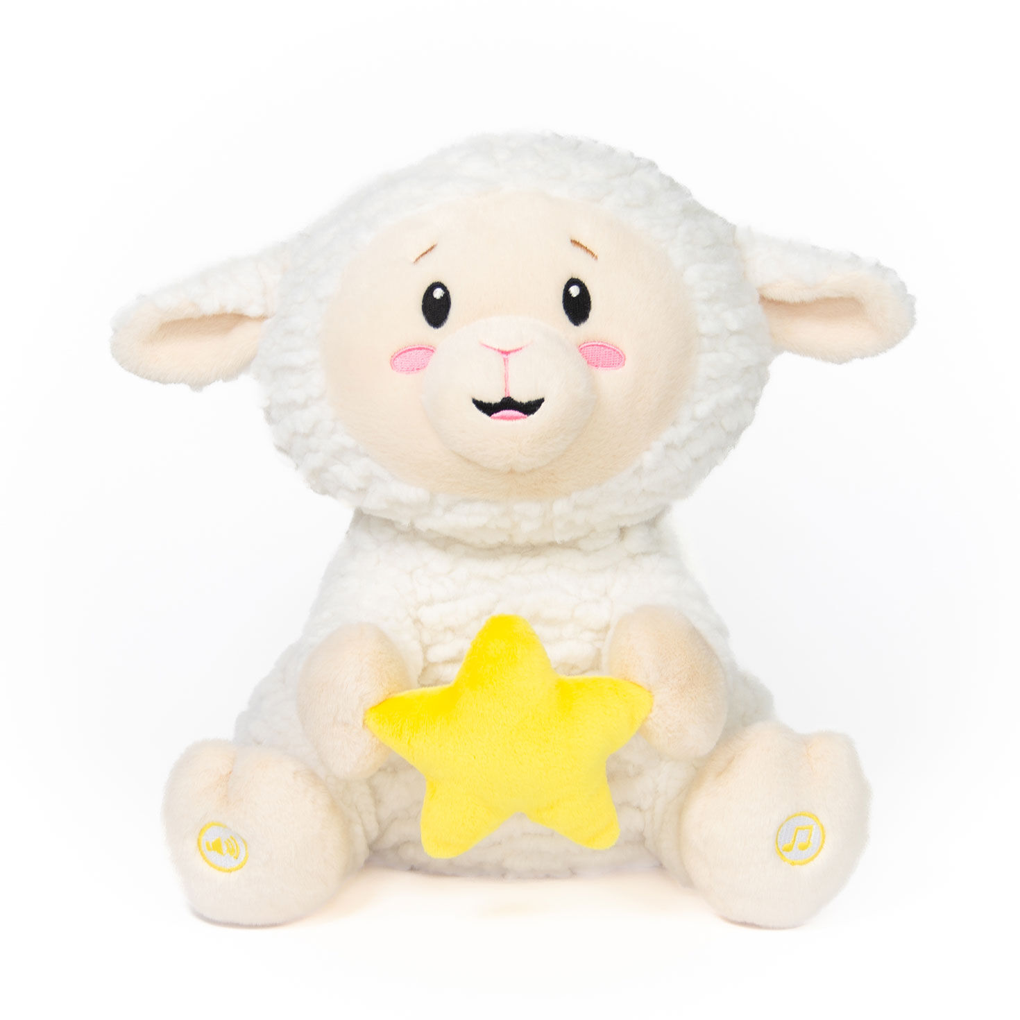 Plush lamb with music and light outlet