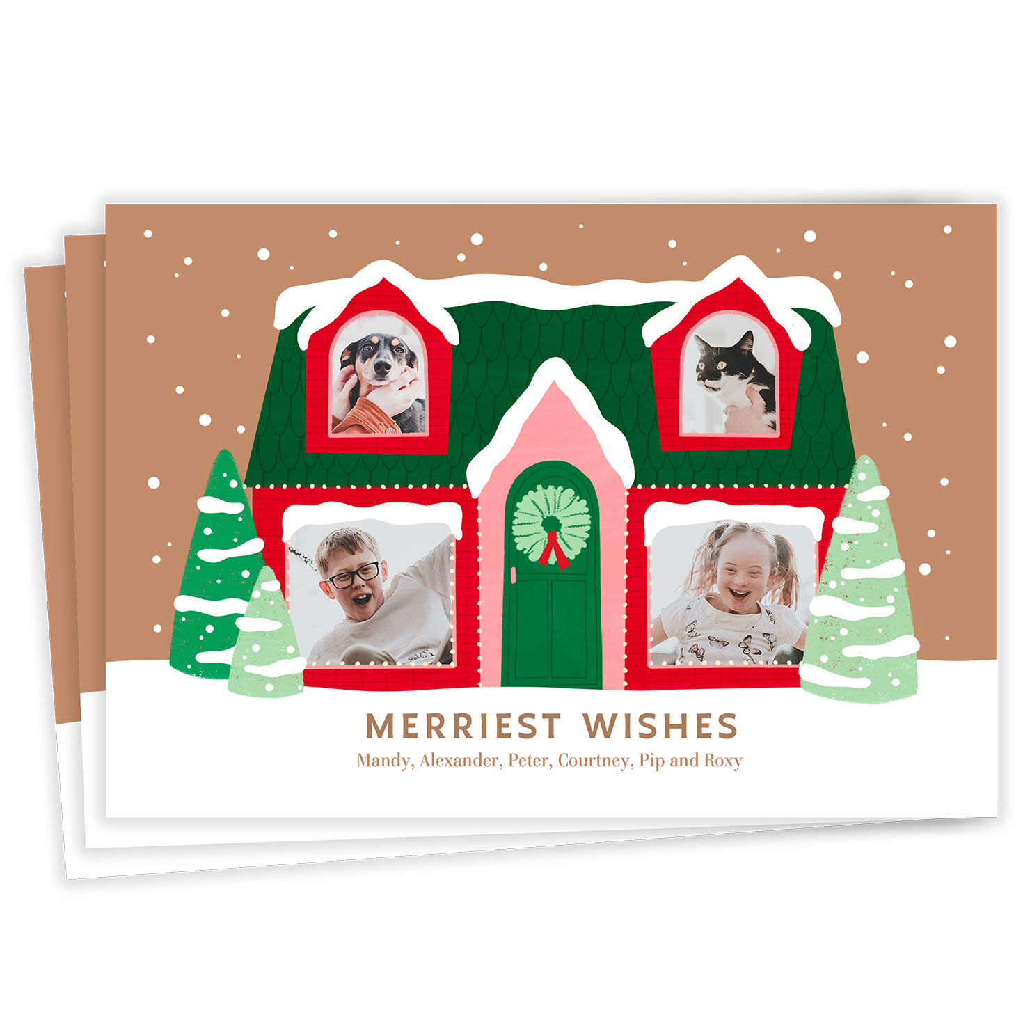 Sweet Holiday Home Flat Christmas Photo Card