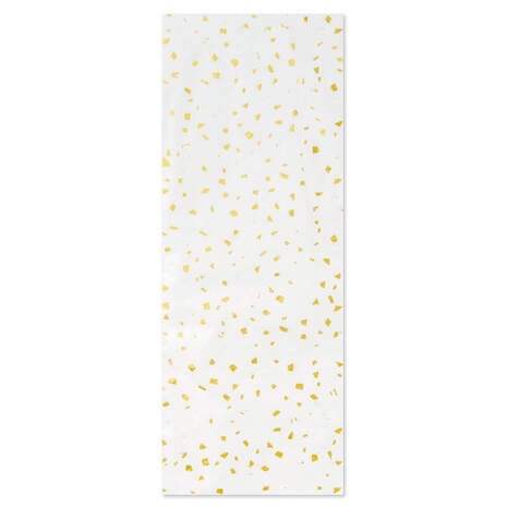 Gold Foil Flecks on White Tissue Paper, 4 sheets, White Gold Flecks, large