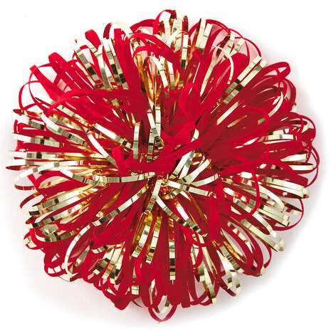 Red and Gold Loop Bow, 5", , large