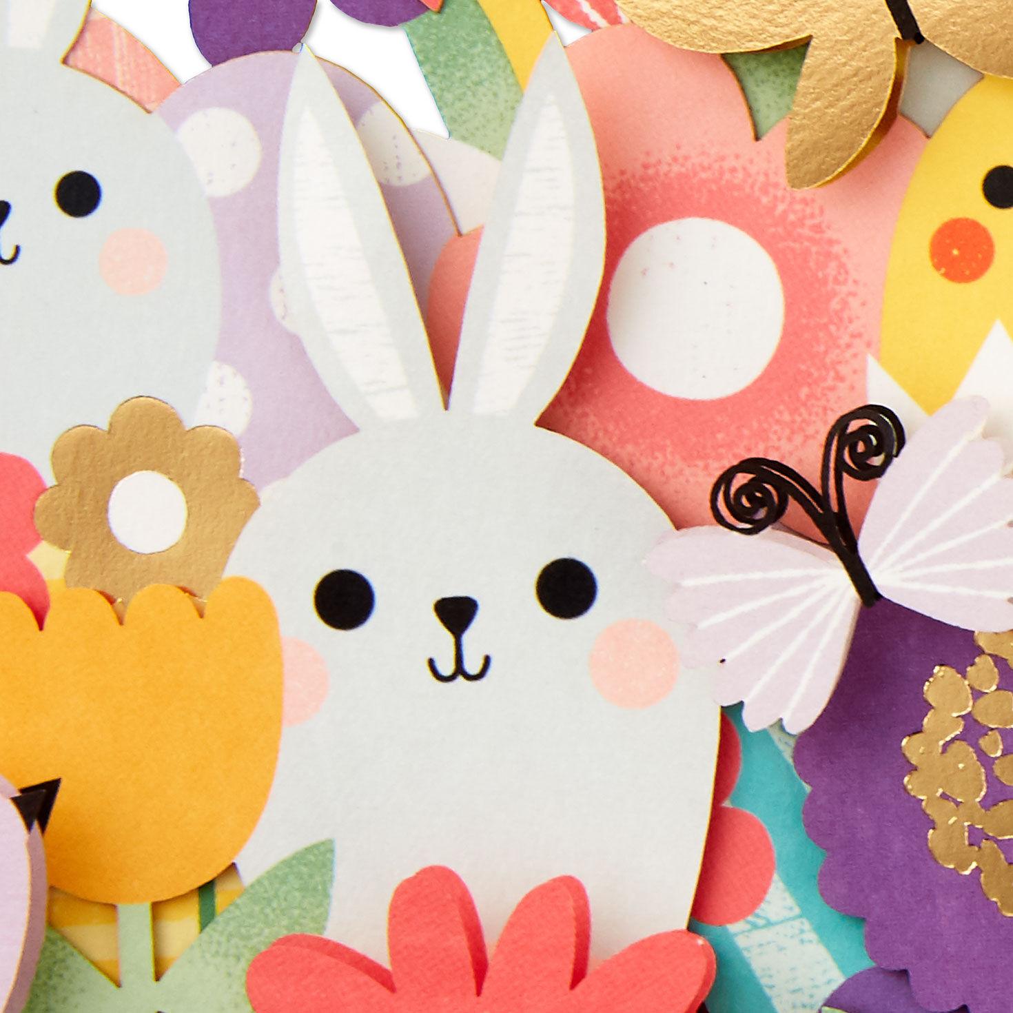 Cute Animals and Flowers Fold Out Easter Card Card Front Detail image number 5